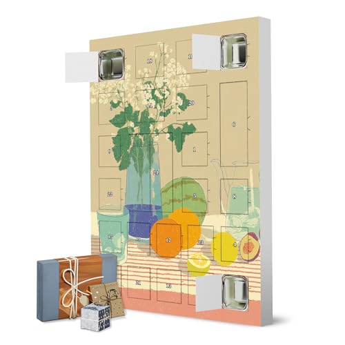 Adventskalender zum Selbstbefüllen Zitrus Tisch mit Melone artboxONE Adventskalender Natur von artboxONE