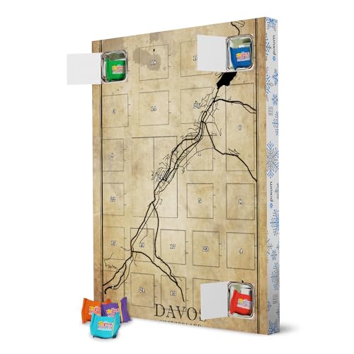 Nachhaltiger Adventskalender Davos Retro Stadt mit Tony's Chocolonely - artboxONE Adventskalender Städte/Weitere von artboxONE