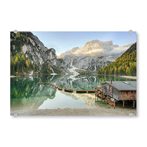 artboxONE Acrylglasbild 120x80 cm Natur Pragser Wildsee in Südtirol - Bild südtirol Alto Adige Berge von artboxONE