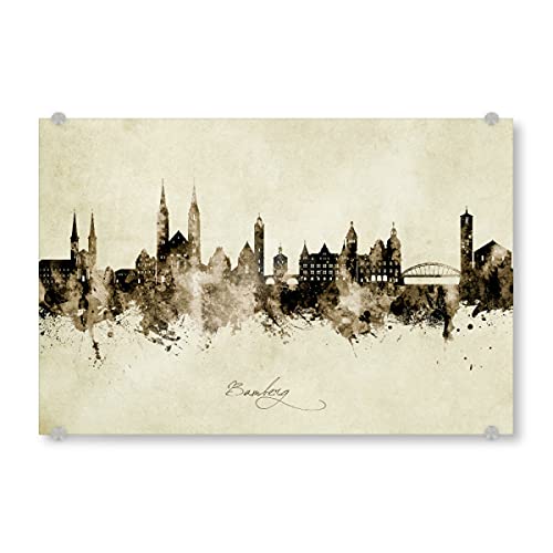 artboxONE Acrylglasbild 120x80 cm Städte Bamberg Germany Skyline Sepia - Bild Bamberg City Cityscape von artboxONE