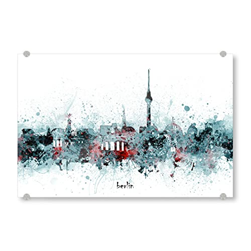 artboxONE Acrylglasbild 120x80 cm Städte Berlin Skyline Artistic Grey - Bild Berlin Berlin Berlin Skyline von artboxONE