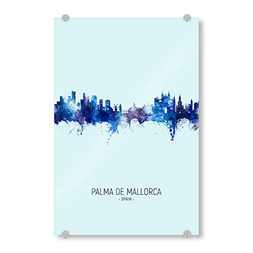 artboxONE Acrylglasbild 30x20 cm Städte Palma de Mallorca Skyline DarkB - Bild Palma de Mallorca Cityscape Mallorca von artboxONE