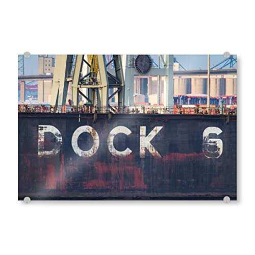 artboxONE Acrylglasbild 45x30 cm Städte/Hamburg Dock 6" - Bild Containerschiff Hafen Hamburg Hafen von artboxONE