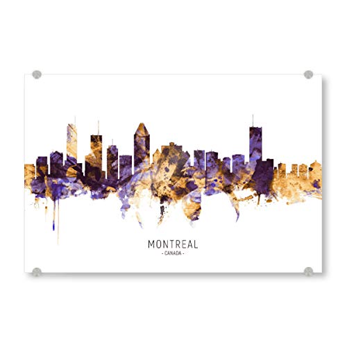 artboxONE Acrylglasbild 45x30 cm Städte Montreal Canada Skyline PurpleGold - Bild Montreal City Cityscape von artboxONE