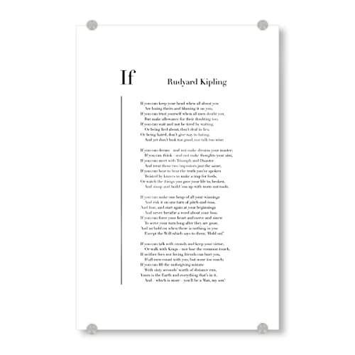 artboxONE Acrylglasbild 45x30 cm Typografie If by Rudyard Kipling - Bild Rudyard Kipling gedicht Language von artboxONE