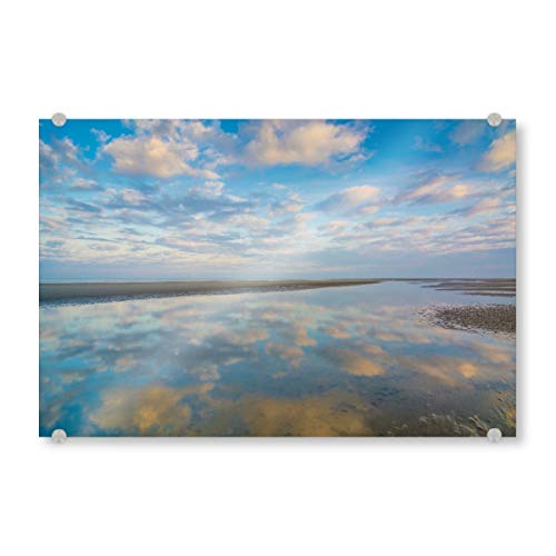 artboxONE Acrylglasbild 60x40 cm Natur Morgen an der Nordsee Bild hinter Acrylglas - Bild wattenmeer Germany Himmel von artboxONE