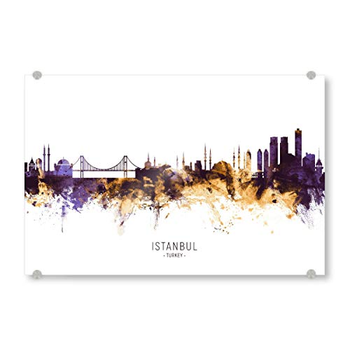 artboxONE Acrylglasbild 90x60 cm Städte/Istanbul Istanbul Turkey Skyline PurpleGold - Bild Istanbul von artboxONE