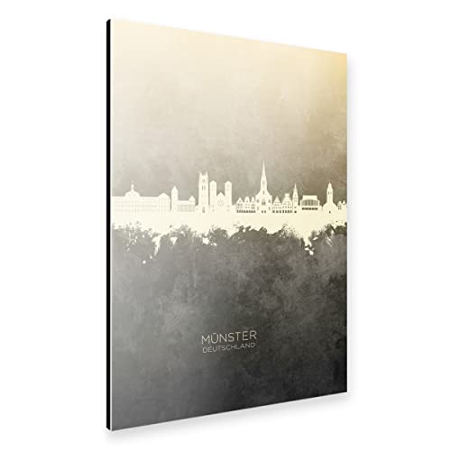 artboxONE Alu-Print 60x40 cm Münster Germany Skyline Taupe von Künstler Michael Tompsett von artboxONE