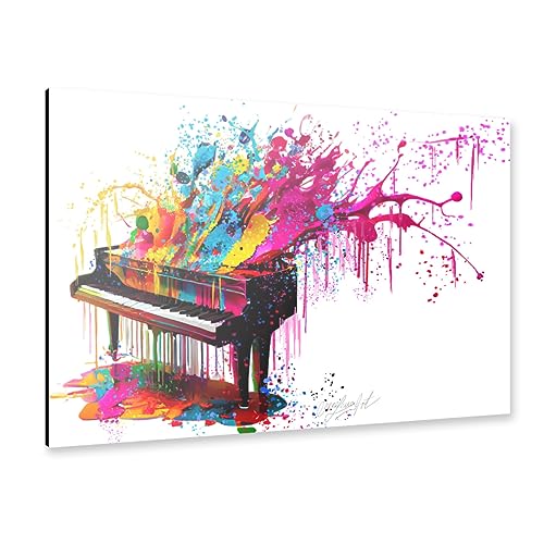 artboxONE Alu-Print 90x60 cm Buntes Klavier von Künstler Lena Owens von artboxONE