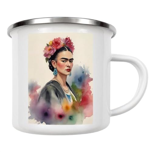 artboxONE Emaille Tasse Frida Kahlo D von Paul Rommer - Emaille Becher Fashion von artboxONE