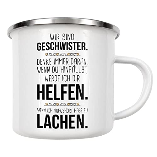 artboxONE Emaille Tasse Geschwister von AB1 Edition - Emaille Becher Für Kinder von artboxONE