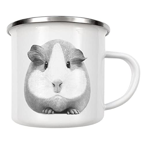 artboxONE Emaille Tasse Guinea Pig Girl von Valeriya Korenkova - Emaille Becher Tiere von artboxONE