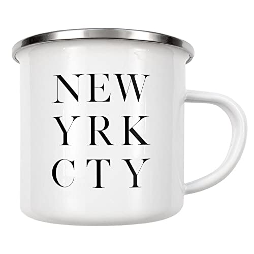 artboxONE Emaille Tasse New York City Typography von Winthas - Emaille Becher Städte von artboxONE