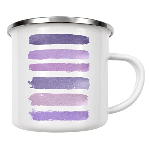 artboxONE Emaille Tasse Purple Stripes von Orara Studio - Emaille Becher Abstrakt von artboxONE