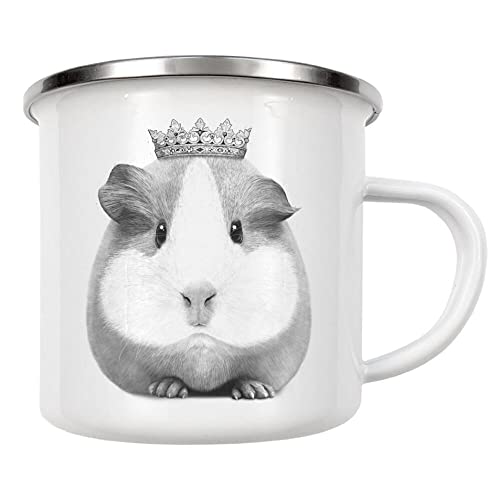 artboxONE Emaille Tasse Queen Guinea Pig von Valeriya Korenkova - Emaille Becher Tiere von artboxONE