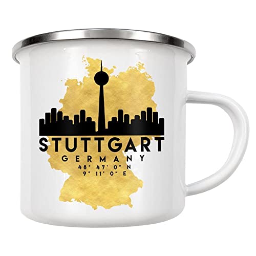 artboxONE Emaille Tasse Stuttgart Germany Skyline MAP Art von Emiliano Deificus - Emaille Becher Städte artboxONE Emaille Tasse Stuttgart Germany Skyline MAP Art von Emiliano Deificus - Emaille Becher Städte von artboxONE