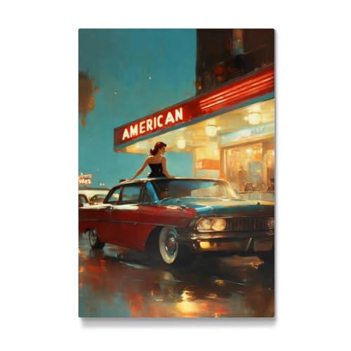 artboxONE Galerie-Print 90x60 cm American Diner hochwertiges Acrylglas auf Alu-Dibond von Edsonramosart von artboxONE