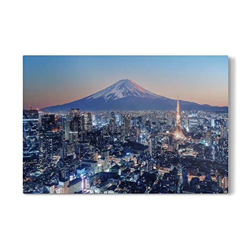 artboxONE Galerie-Print 90x60 cm Fuji aus Tokio hochwertiges Acrylglas auf Alu-Dibond Bild - Wandbild von Manjik von artboxONE
