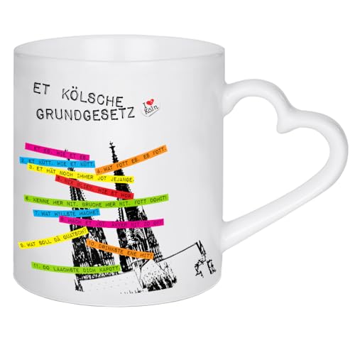 artboxONE Herztasse KÖLSCHE GRUNDGESETZ von KoenigReich - Herztasse Städte/Köln von artboxONE