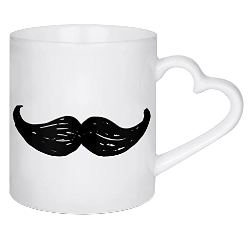 artboxONE Herztasse Mustache - Part of a Set von Planeta444 - Herztasse Schwarzweiß von artboxONE