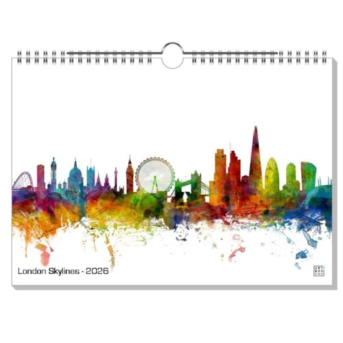 artboxONE Kalender 2026 London Skylines Wandkalender A4 2026 Städte/London von artboxONE