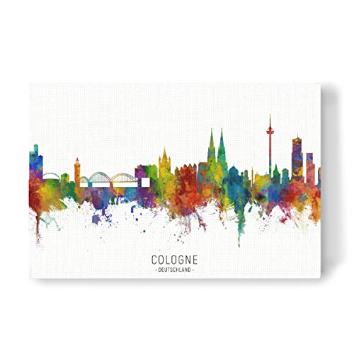 artboxONE Leinwand 120x80 cm Städte/Köln Cologne Germany Skyline txt von Michael Tompsett von artboxONE