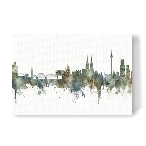 artboxONE Leinwand 120x80 cm Städte/Köln Koln Skyline Pastels White von Michael Tompsett von artboxONE