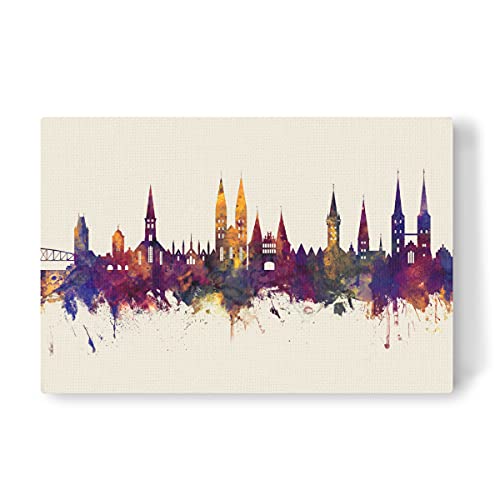 artboxONE Leinwand 120x80 cm Städte Lubeck Germany Skyline Autumn von Michael Tompsett von artboxONE