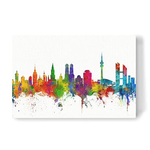 artboxONE Leinwand 120x80 cm Städte München Germany Skyline von Michael Tompsett von artboxONE