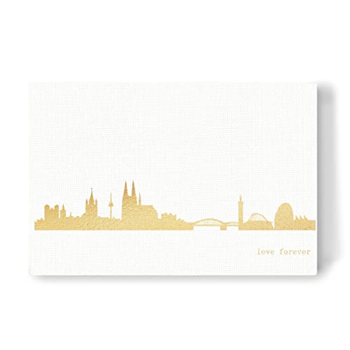 artboxONE Leinwand 30x20 cm Städte KÖLN Gold Print Love von 44spaces von artboxONE