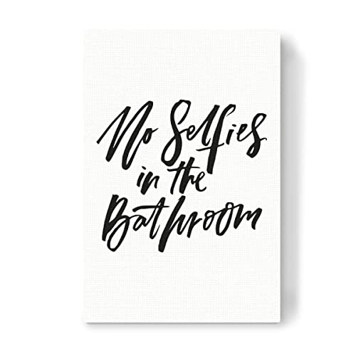 artboxONE Leinwand 30x20 cm Typografie No Selfies In The Bathroom von Planeta444 von artboxONE