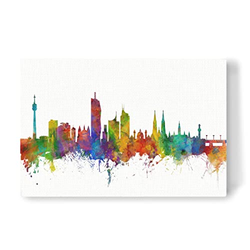 artboxONE Leinwand 90x60 cm Städte Bunte Skyline von Wien von Michael Tompsett von artboxONE
