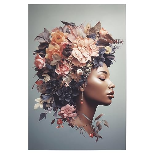 artboxONE Poster 120x80 cm Floral Flowery Beauty-Woman - Bild blumig frauenkopf von artboxONE