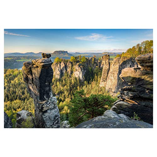 artboxONE Poster 120x80 cm Natur Basteigebiet Sächsische Schweiz - Bild Sächsische Schweiz von artboxONE
