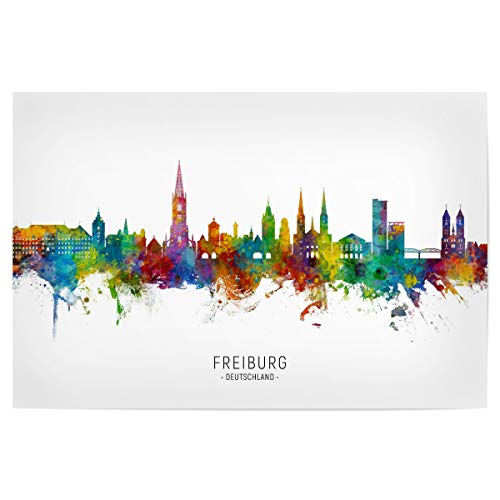 artboxONE Poster 120x80 cm Städte Freiburg Germany Skyline txt - Bild Freiburg City Cityscape von artboxONE