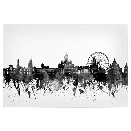 artboxONE Poster 120x80 cm Städte Helsinki Skyline Black - Bild Helsinki Black and White Cities von artboxONE