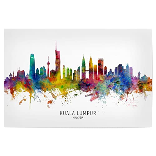 artboxONE Poster 120x80 cm Städte Kuala Lumpur Malaysia Skyline txtb - Bild Kuala Lumpur Kuala Lumpur Malaysia von artboxONE