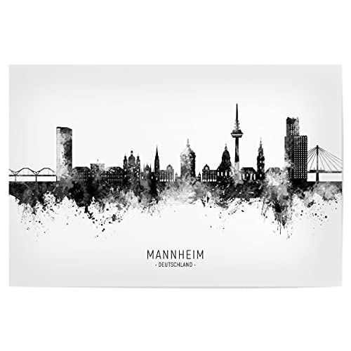 artboxONE Poster 120x80 cm Städte Mannheim Germany Skyline BW Text - Bild Mannheim City Cityscape artboxONE Poster 120x80 cm Städte Mannheim Germany Skyline BW Text - Bild Mannheim City Cityscape von artboxONE