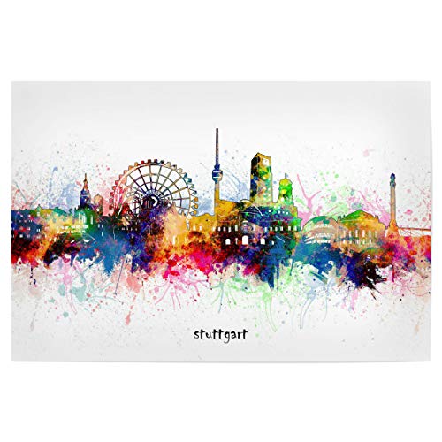 artboxONE Poster 120x80 cm Städte Stuttgart Skyline Artistic - Bild Stuttgart City Cityscape von artboxONE