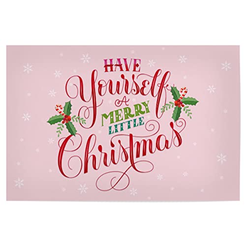 artboxONE Poster 120x80 cm Typografie Merry Little Xmas - Bild weihnachen von artboxONE