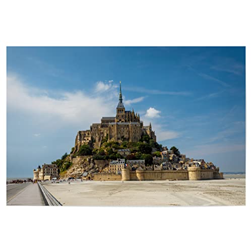 artboxONE Poster 150x100 cm Architektur Kirche Mont Saint Michel - Bild Frankreich Bretagne Frankreich von artboxONE