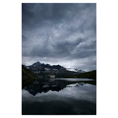 artboxONE Poster 150x100 cm Natur Schwarzsee Lake Above Zermatt - Bild schwarzsee Dark Lake von artboxONE