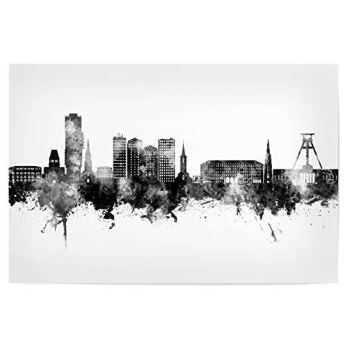 artboxONE Poster 150x100 cm Städte Bochum Germany Skyline Black - Bild Bochum Bochum City von artboxONE