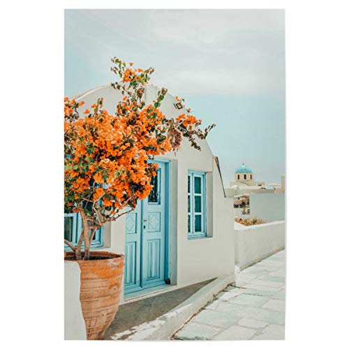 artboxONE Poster 150x100 cm Städte Greece Airbnb, Greece Photography - Bild Greece Blumen Bougainvillea von artboxONE