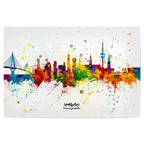 artboxONE Poster 150x100 cm Städte Hamburg Germany Skyline Splash - Bild Hamburg Cityscape Germany von artboxONE