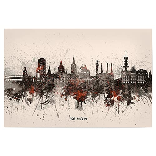 artboxONE Poster 150x100 cm Städte Hannover Skyline Artistic beige - Bild Hannover beige Cities von artboxONE