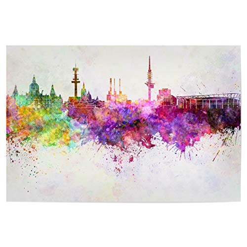 artboxONE Poster 150x100 cm Städte Hannover Skyline in Watercolor - Bild Hannover Skyline Hannover Hannover Skyline von artboxONE