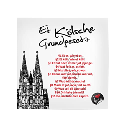 artboxONE Poster 20x20 cm Städte/Köln ET KÖLSCHE GRUNDGESETZ weiß - Bild Kölner Dom Kölner Dom Kölsches Grundgesetz von artboxONE