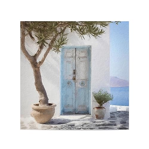 artboxONE Poster 20x20 cm Natur Blaue griechische Tür L - Bild griechenland bäume Eingang artboxONE Poster 20x20 cm Natur Blaue griechische Tür L - Bild griechenland bäume Eingang von artboxONE