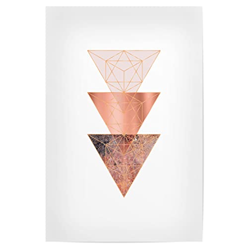 artboxONE Poster 30x20 cm Abstrakt Blush, Copper and Rose Gold Geo - Bild Scandinavian Blush Feminine von artboxONE